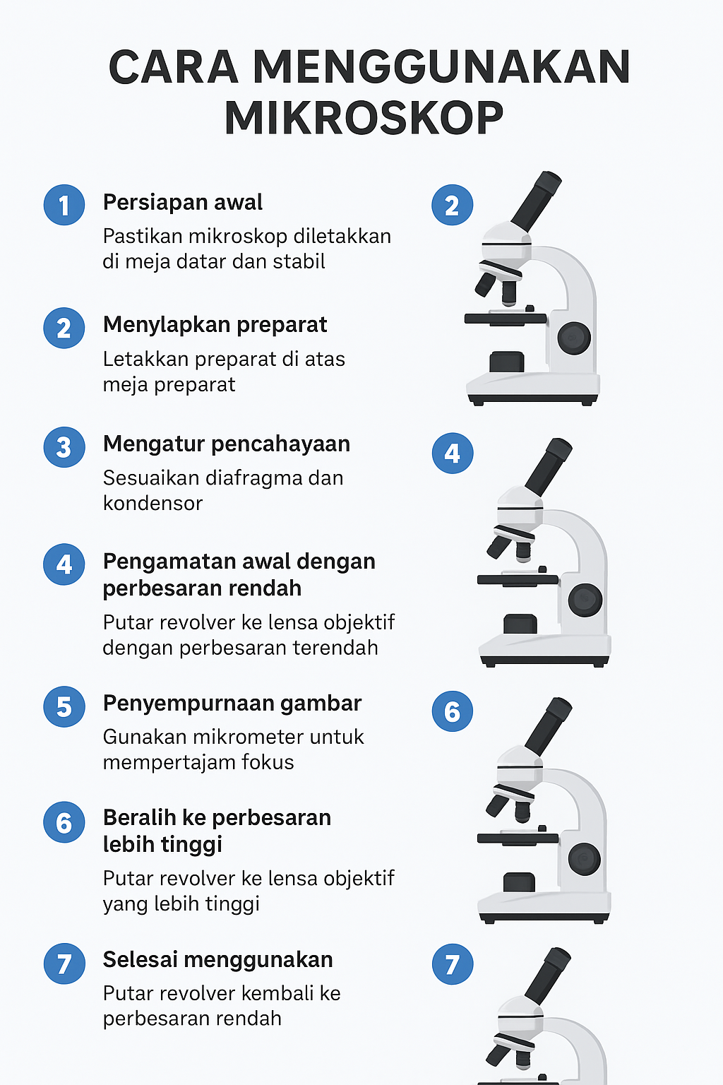 cara pengamatan bagian mikroskop